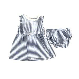 Carter’s Blue & White Striped Dress with Bloomers Nautical– Size 9 Months